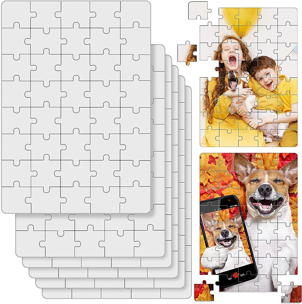 Sets Sublimation Blanks Puzzles White Jigsaw Puzzle Blank Puzzles Diy