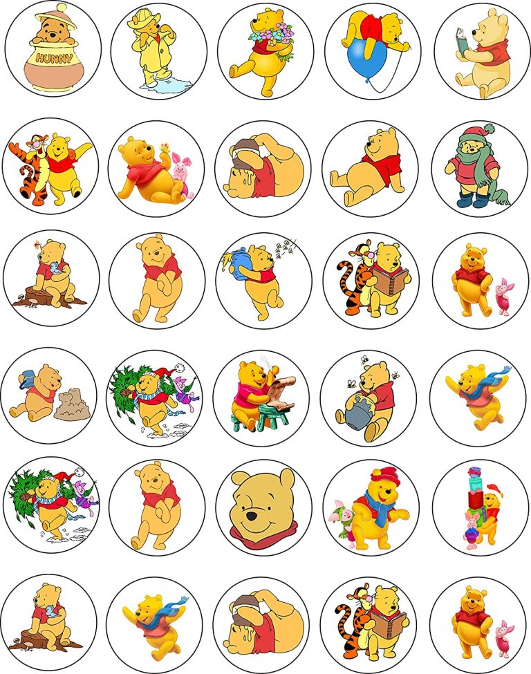 X Edible Cupcake Toppers Themed Of Winnie The Pooh Collection Of