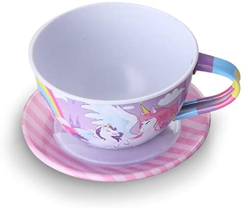 unicorn castle pretend tin teapot set