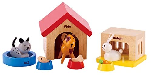 hape family pets wooden dollhouse animals