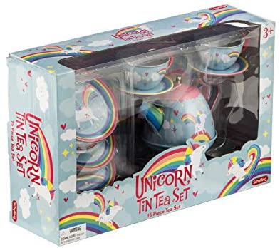 schylling unicorn tin tea set