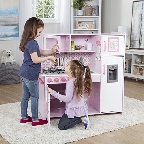 wooden toy kitchen with ice dispenser