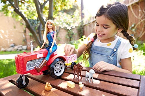 barbie doll and tractor set