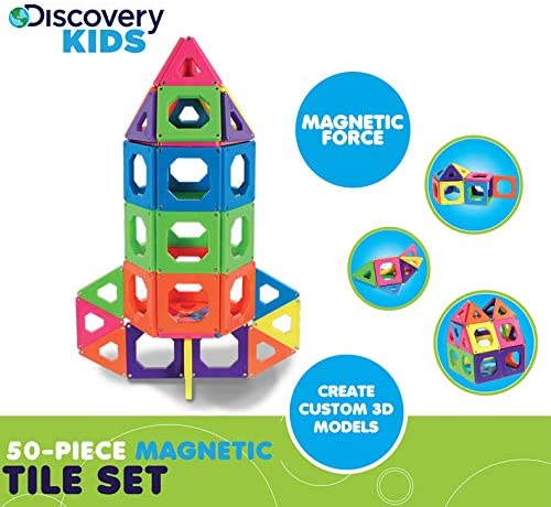 discovery magnetic tiles 50 piece