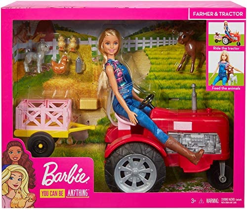 barbie on a tractor