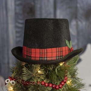 plaid top hat tree topper