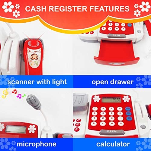 funerica toy cash register with scanner