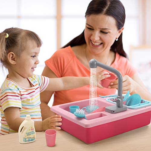 cute stone color changing play kitchen sink toys