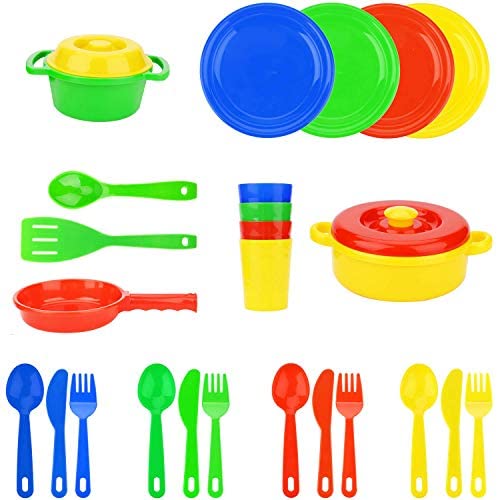 childrens plastic play dishes