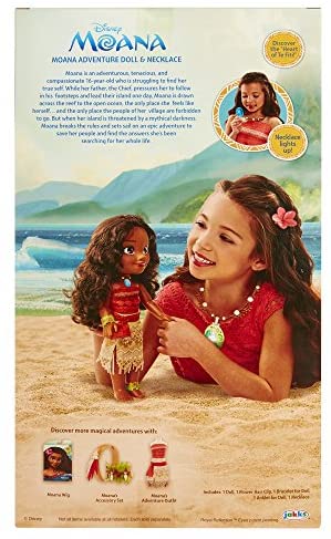 disney moana adventure with magical seashell necklace doll