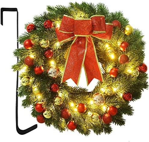 how to attach battery operated lights to a wreath