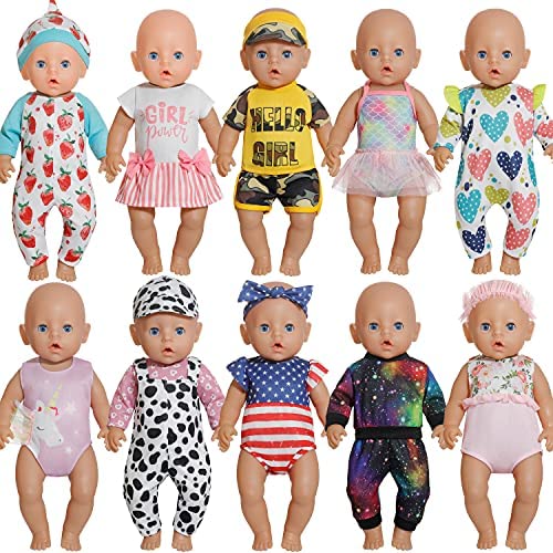 ZITA ELEMENT Baby Doll Clothes 14-16 Inch 5 Sets Doll Outfits