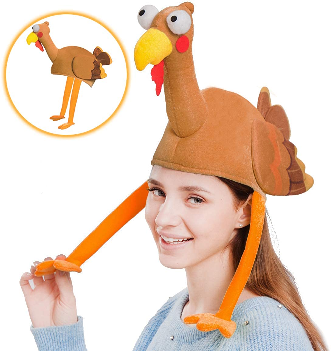 plush turkey hat