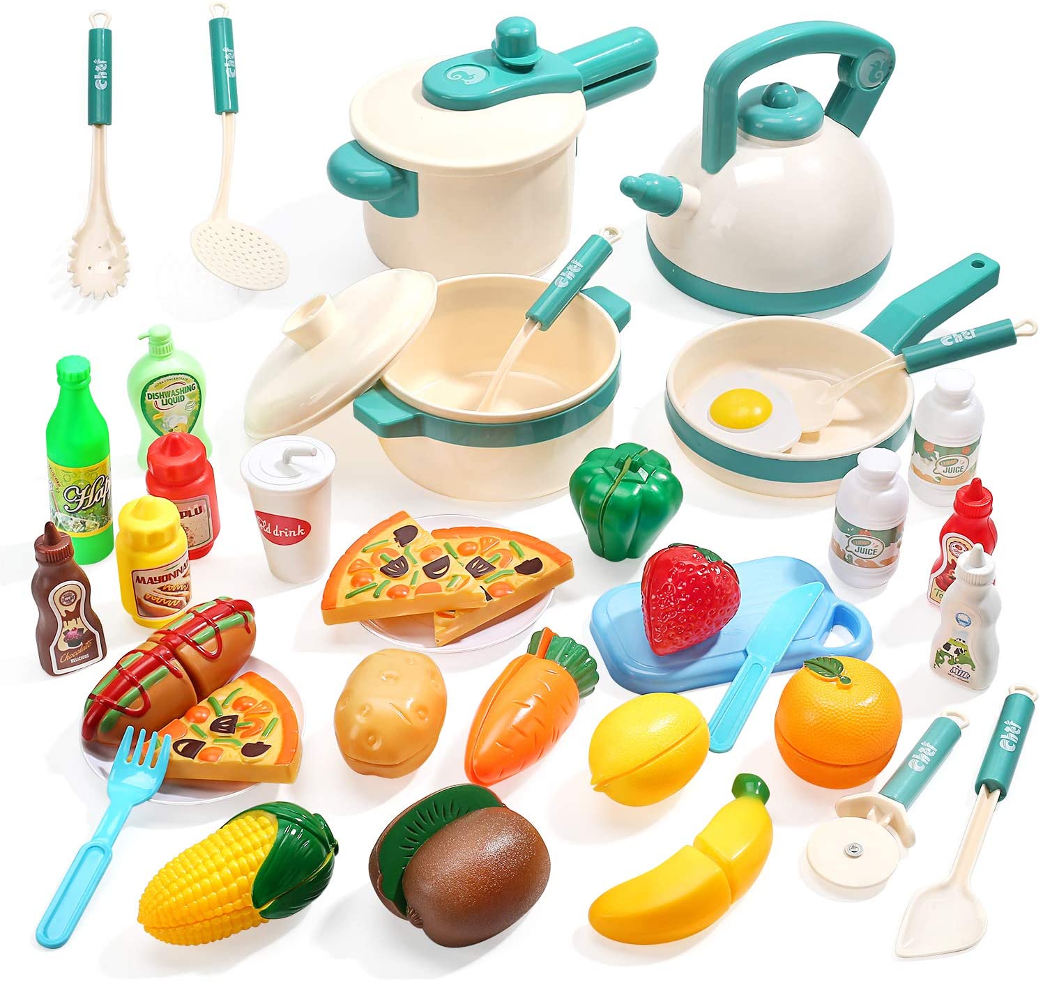 toy food and pots and pans