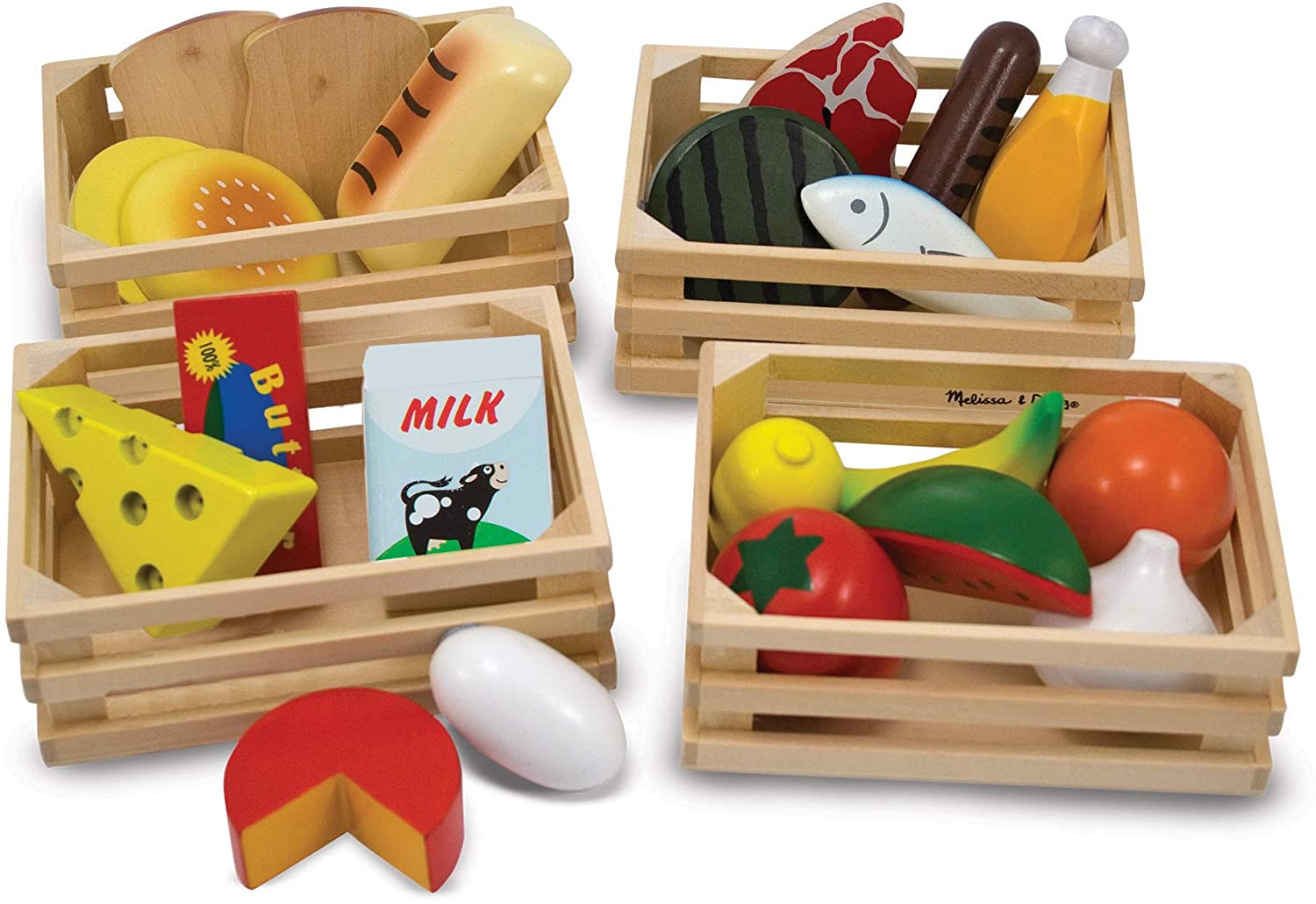 melissa and doug wooden food crates