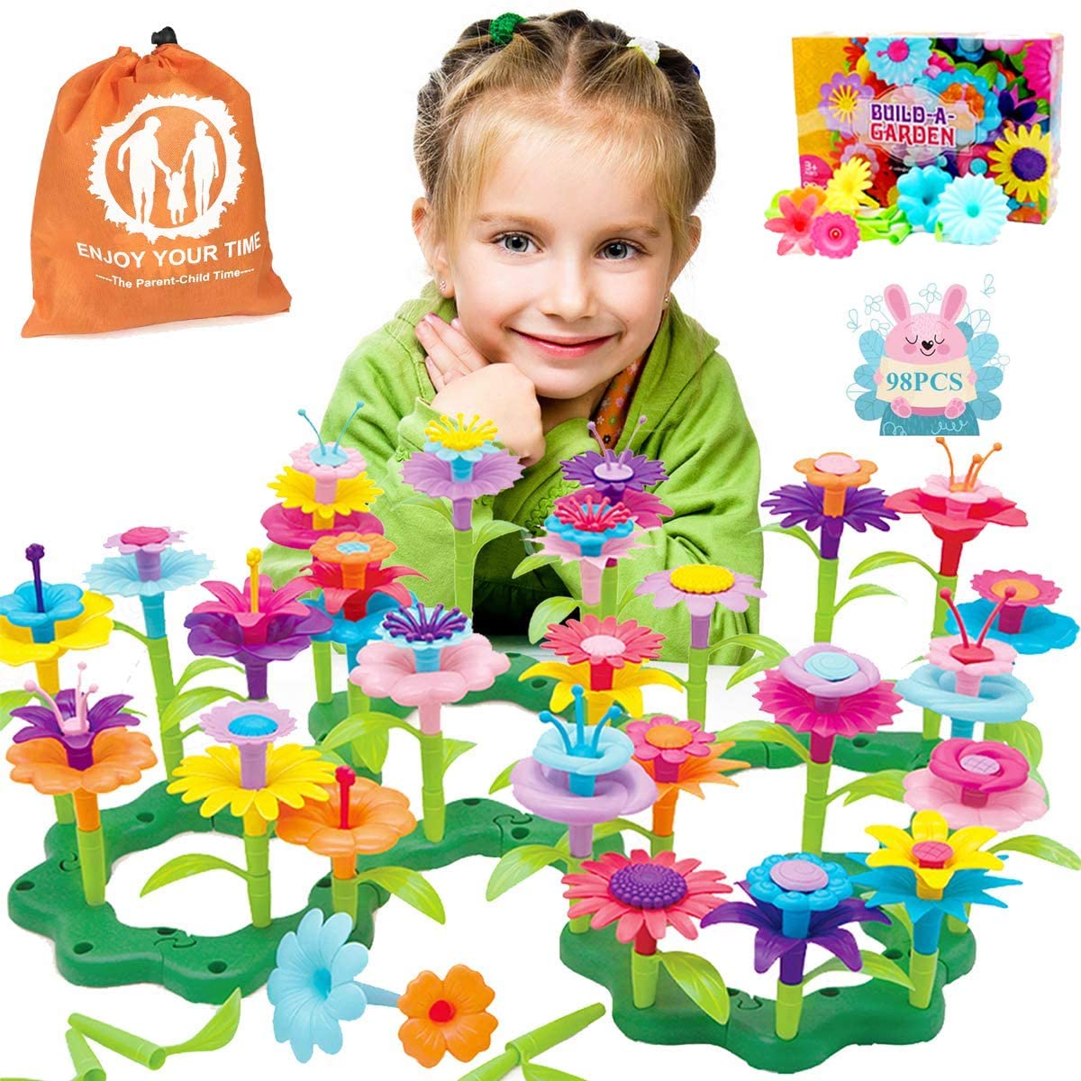 flower garden building toys set