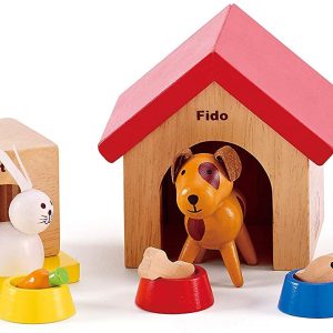 hape family pets wooden dollhouse animals