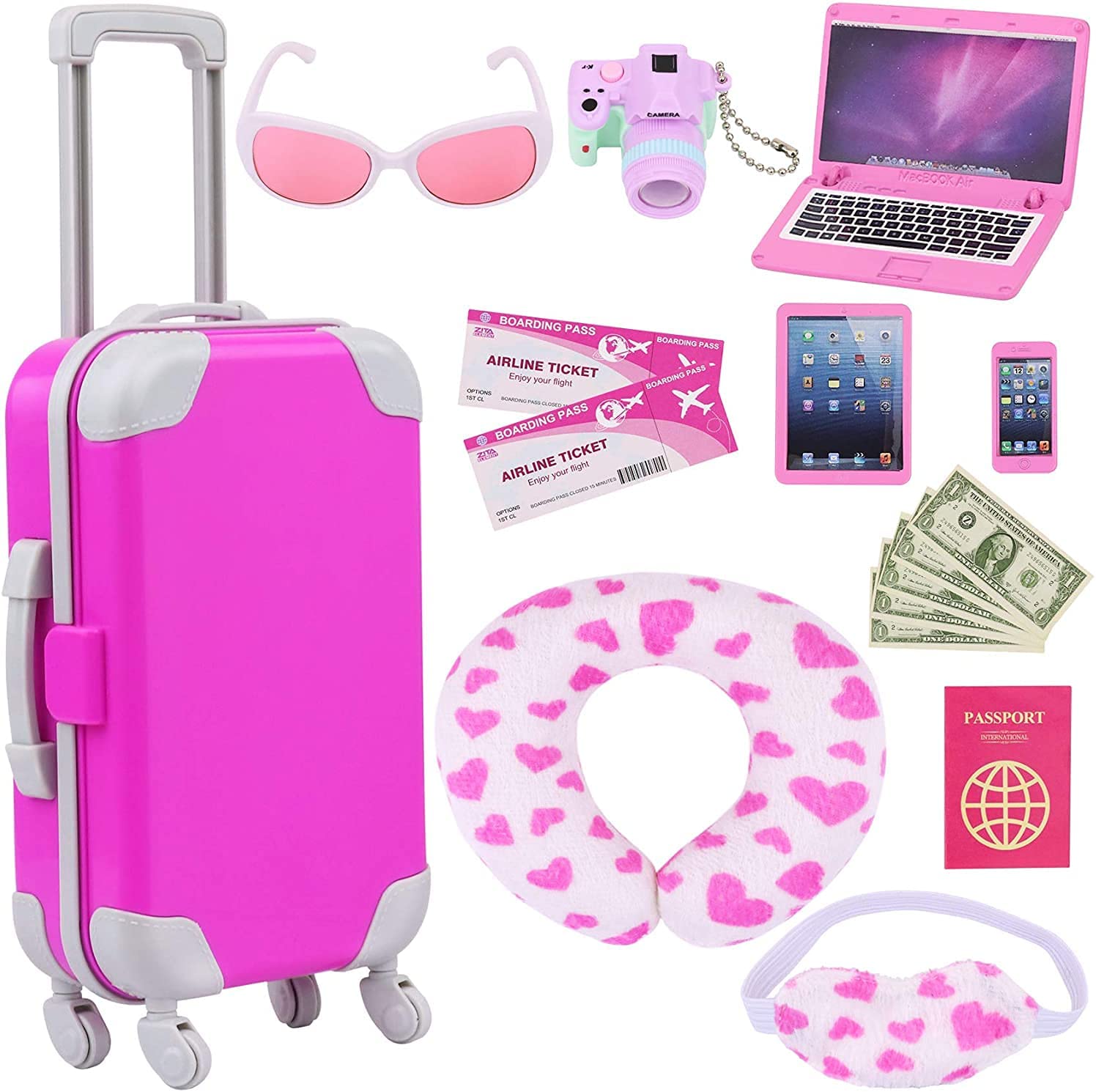 barbie doll with travel set