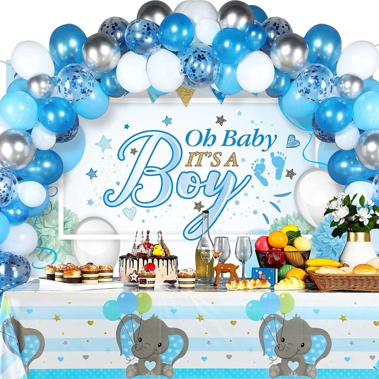 Baby Shower Decorations for Boy, 91 Pieces Blue Baby Party Decor Kit ...