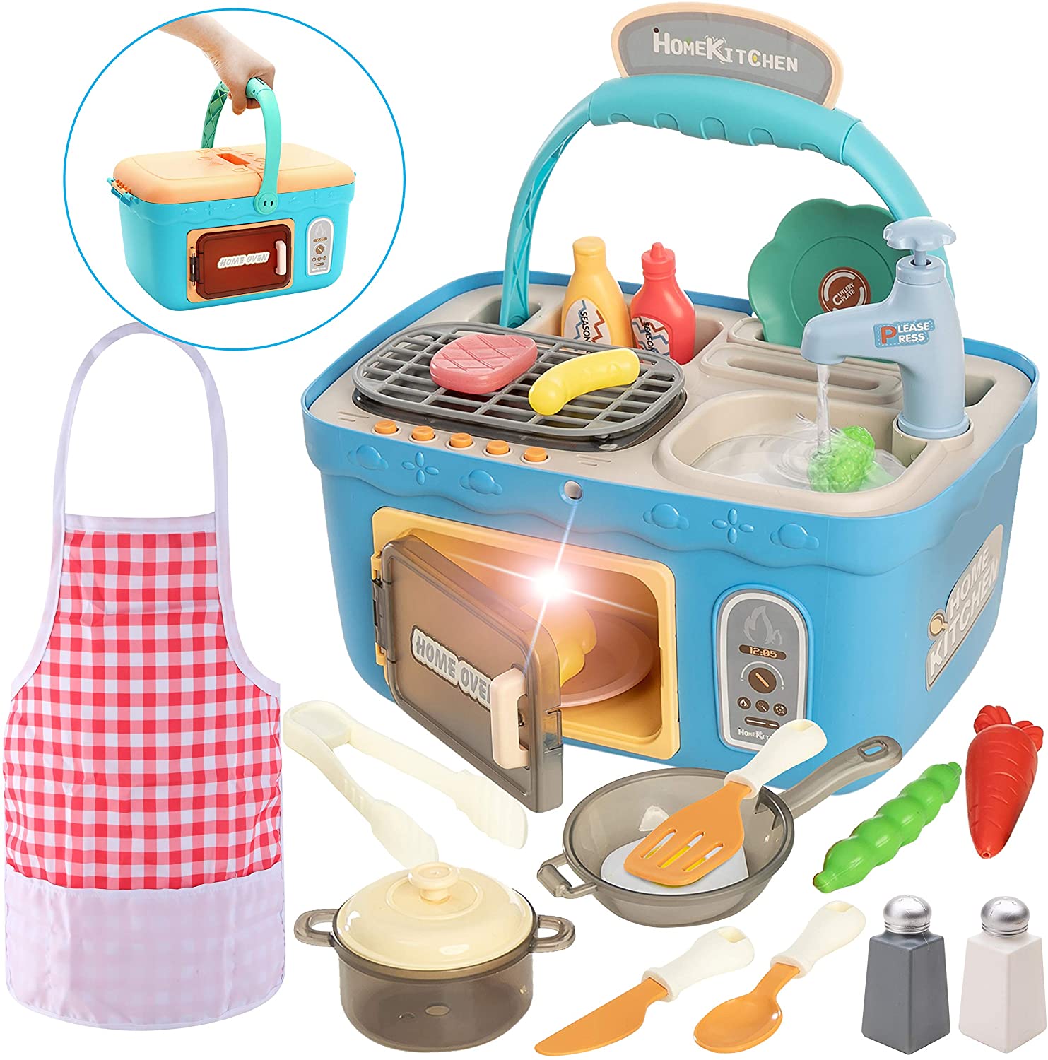 portable toy kitchen set