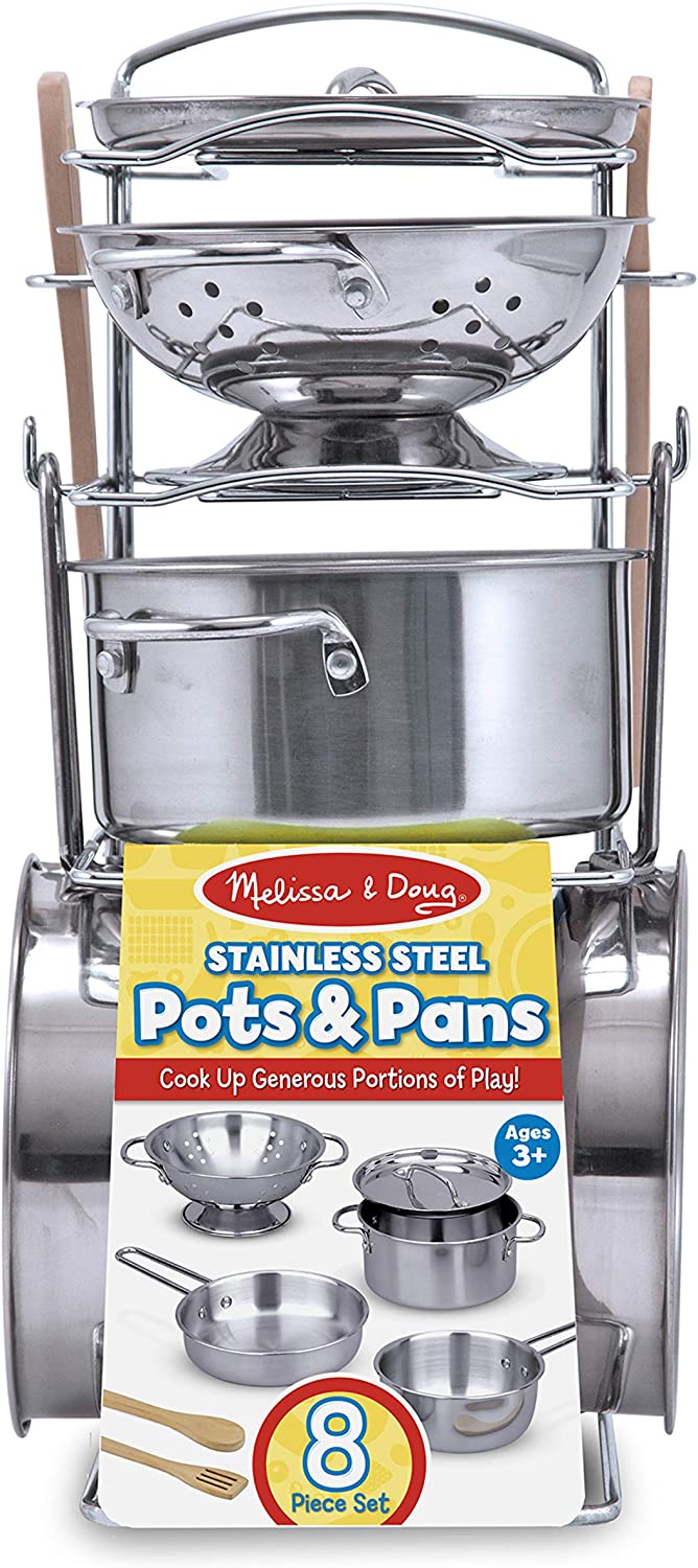 melissa and doug stainless steel pots