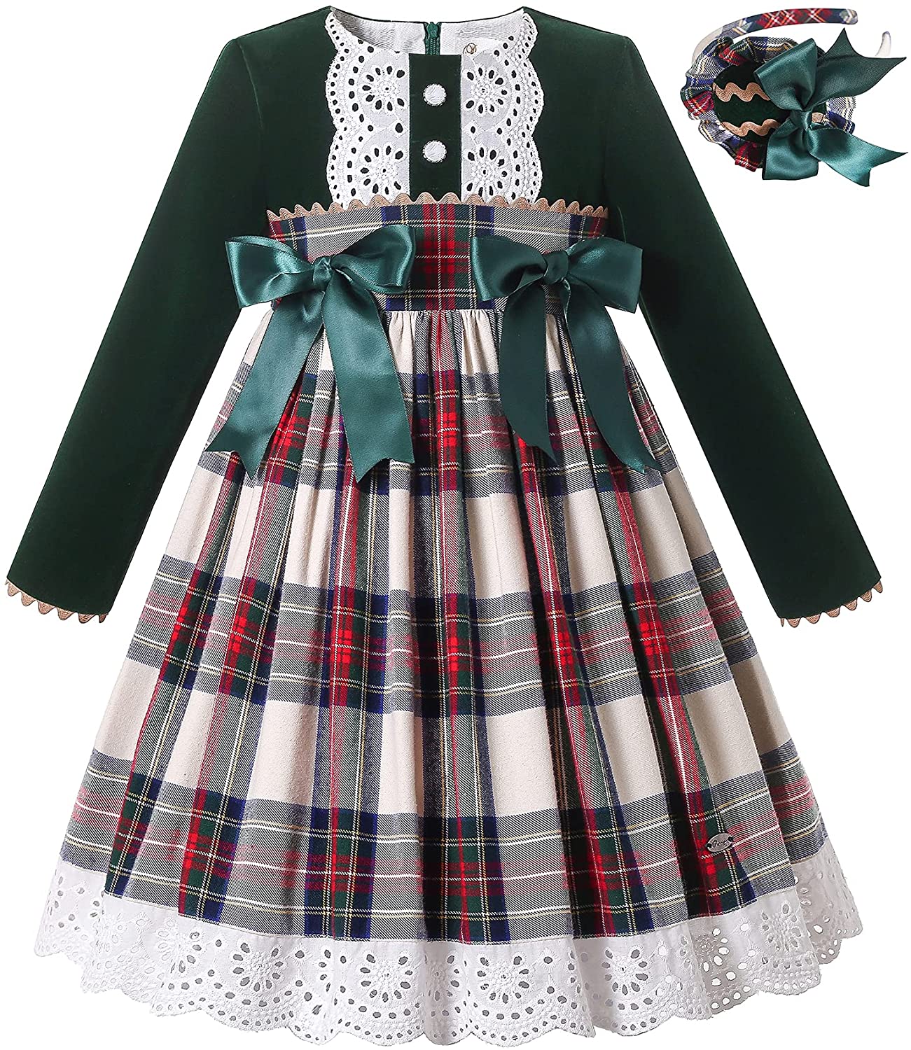 green plaid christmas outfit