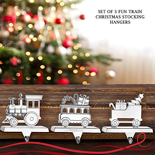 train christmas stocking hanger set