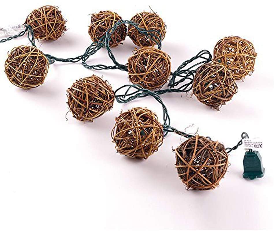 wicker string lights