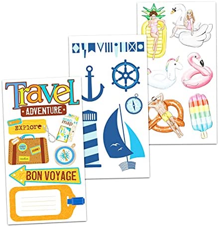 Vacation Road Trip Tourism Stickers Party Supplies Pack - 100+ Travel  Summertime Fun Stickers for Kids Adults (Travel Party Favors, Scrapbooking