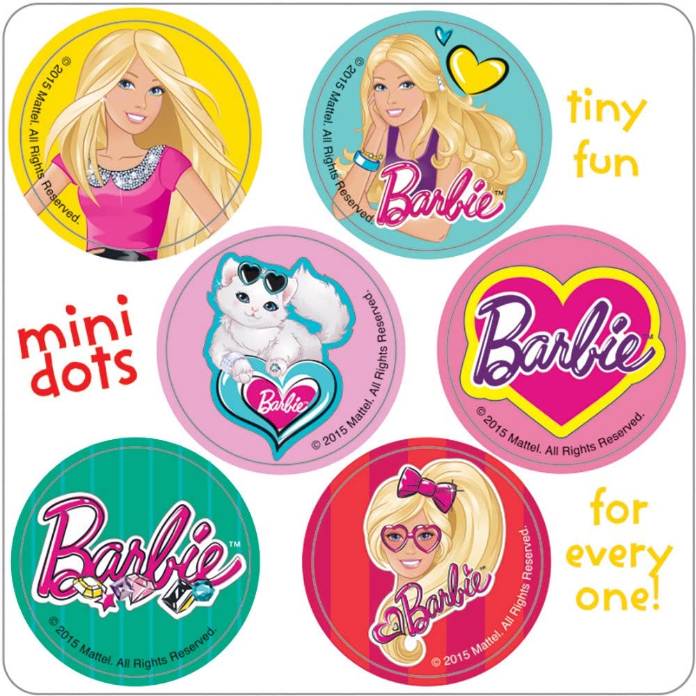 Barbie Mini Dot Stickers – Birthday Party Supplies & Favors – 100 per Pack  – Homefurniturelife Online Store