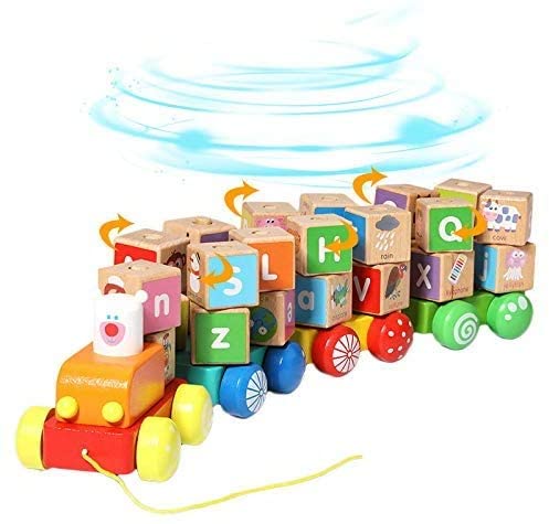 wooden train block set