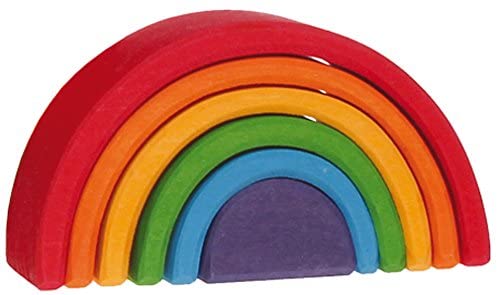 grimms nesting wooden rainbow blocks