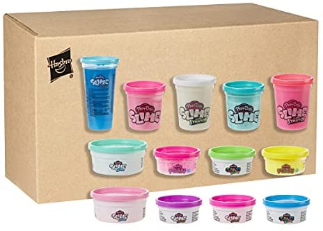 Play-Doh Foam and Play-Doh Slime Kit: Super Cloud Slime, HydroGlitz, Super Stretch, and Krackle 13 Multipack Bundle of Cool Colors, Kids Party