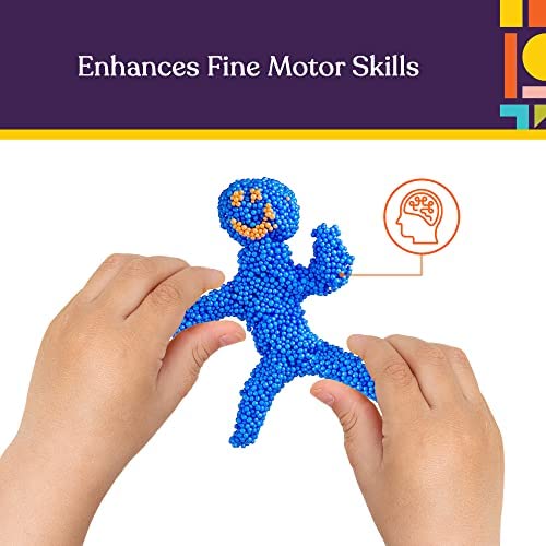 Special Supplies Fun Foam Modeling Foam Beads Play Kit, 5 Blocks Childrenu2019S Educational Clay for Arts Crafts Kindergarten, Preschool Kids Toys