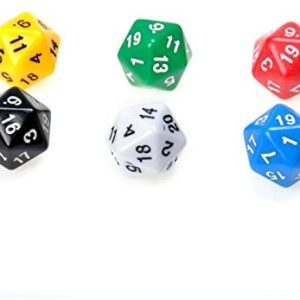 SmartDealsPro 10 Pack of Random Color D20 Polyhedral Dice for DND