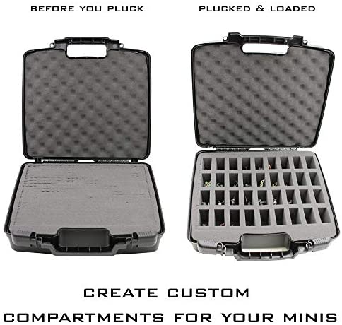 CASEMATIX Miniature Storage Hard Shell Figure Case - Dual Layer Foam  Miniature Case for Miniatures, Compatible with Warhammer 40k, DND & More!