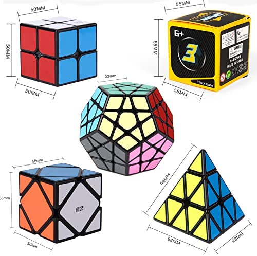 Roxenda Speed Cube Set, Magic Cube Set of 2x2x2 3x3x3 Pyramid