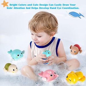 Fayogoo Bath Toys 6 Pack Baby Bath Toys for Toddlers 1-3 Floating Wind-up Toys Swimming Pool Games Water Play Set Gift for Bathtub Shower Beach Infant