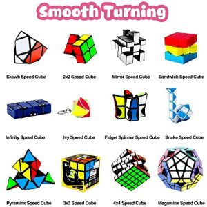 Vdealen Speed Cube Set, Magic Cube Pack of 2x2 3x3 4x4 Pyramid Skewb  Stickerless Puzzle Cube Bundle, Christmas Birthday Party Toy Gifts for Kids  Teens