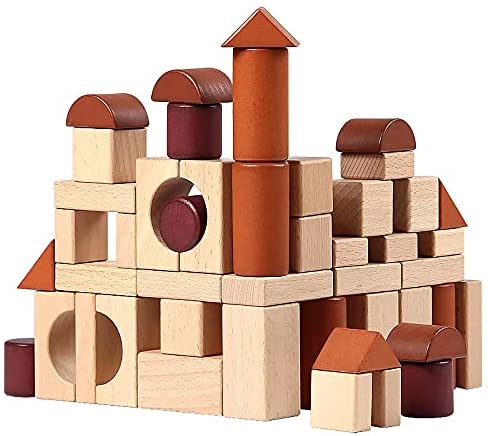 wooden block set with storage