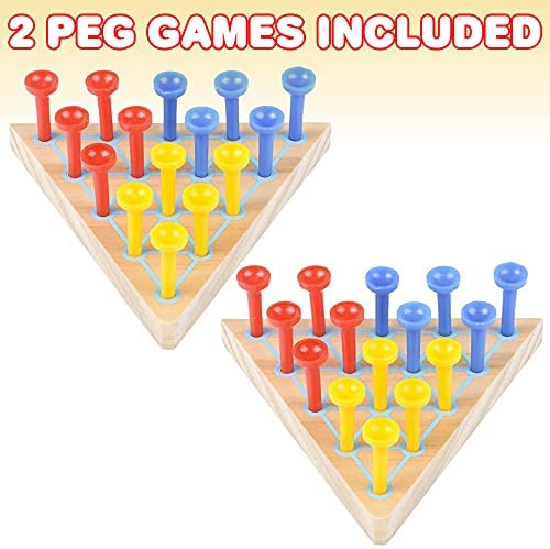 Gamie Peg Game for Kids, Set of 2, Fun Board Games for Kids and Adults, Made of Wood and Plastic, Kidsu2019 Learning Toys for Boys and Girls, Unique