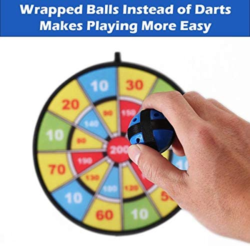 SWOOC Hook Darts Ring Toss Game - Wood Board and Soft Rings - 20 Plus Games Included for Kids and Adults - Dart Board Games