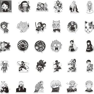 anime stickers black and white 200pcs cool jujustu kaisen demon slayer kakegurui my hero academia mixed sticker pack for water bottle car skateboard guitar notebook luggage diy attack on titan decals for