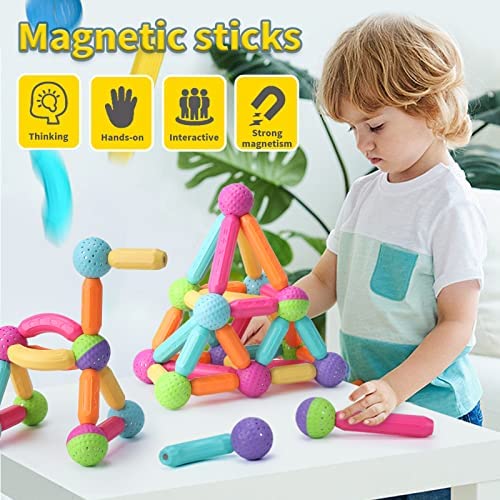 JUXUE 84 PCS Magnetic Balls and Rods Set for Kids, Magnetic