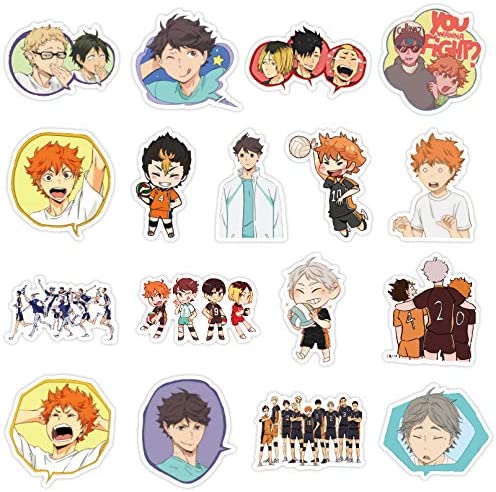 50pcs pack vinyl die cut waterproof anime sticker pack japanese anime haikyuu sticker for water bottle car bike laptop decal sticker haikyuu homefurniturelife online store