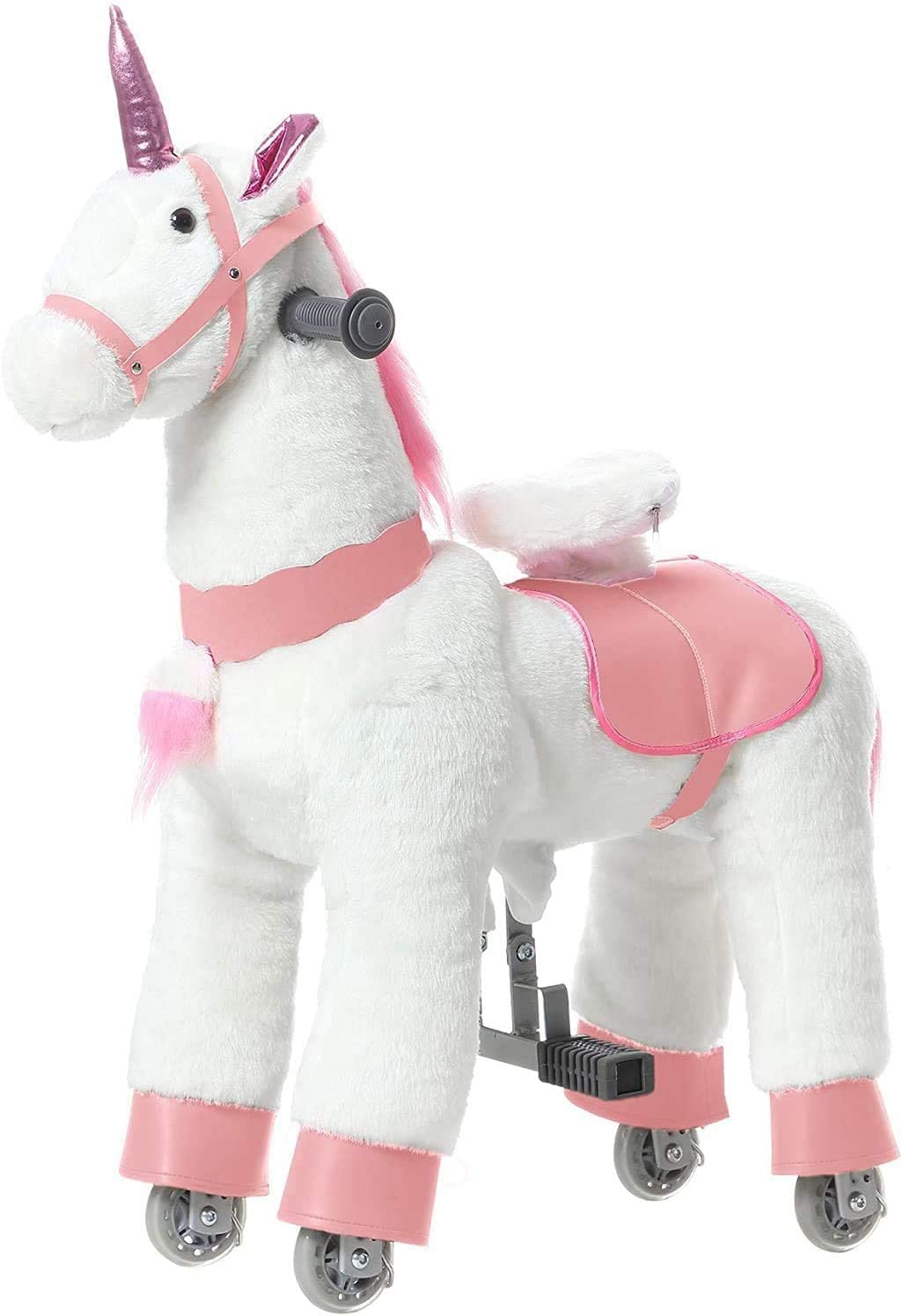 plush riding horse with wheels