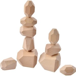 wood rock set balancing blocks