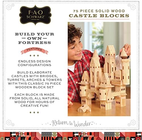 fao schwarz 75 piece solid wood castle blocks