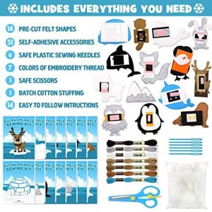  CiyvoLyeen Polar Animals Sewing Kit for Kids Make Your Own  Winter Polar Animals Felt Plush Craft Kit Includes 14 Creative Projects to  Sewing Beginners Fun DIY Educational Gift for Boys and