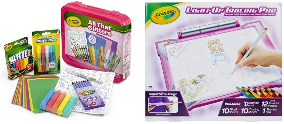 Crayola Light Up Tracing Pad Pink, Gifts for Girls & Boys, Age 6, 7, 8, 9 [